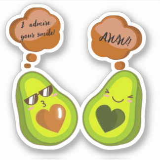 EEN AANGEPASTE SCHATTIGEE AVOCADO STICKERS