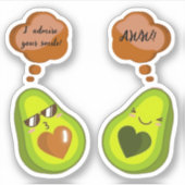 EEN AANGEPASTE SCHATTIGEE AVOCADO STICKERS (Voorkant)