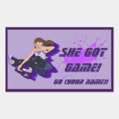 Een aangepaste Vrouw Skateboarder Sticker (Voorkant)