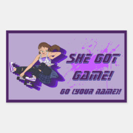 Een aangepaste Vrouw Skateboarder Sticker