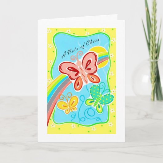 Een aanmoediging-nota van juicht Kaart toe (Voorkant)