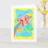 Een aanmoediging-nota van juicht Kaart toe (Gele Bloem)