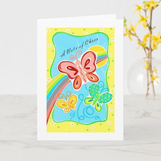 Een aanmoediging-nota van juicht Kaart toe (Gele Bloem)