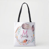 Een aanpasbare monogram Boho Canvas tas (Voorkant)