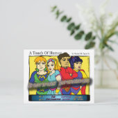 "Een aanraking met Humor" Super Massage Heroes Com Briefkaart (Staand voorkant)