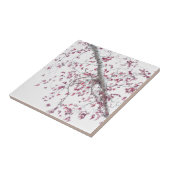 Een aanraking met roze bladeren tegeltje (Zijkant)