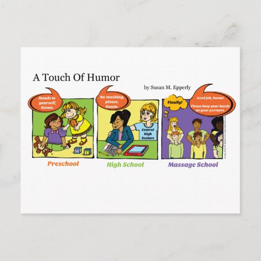 "Een aanraking van de Humor" Handen aan uw bloedba Briefkaart (Voorkant)