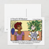"Een aanraking van de Humor" Medusa Massage Comic Briefkaart (Voorkant / Achterkant)