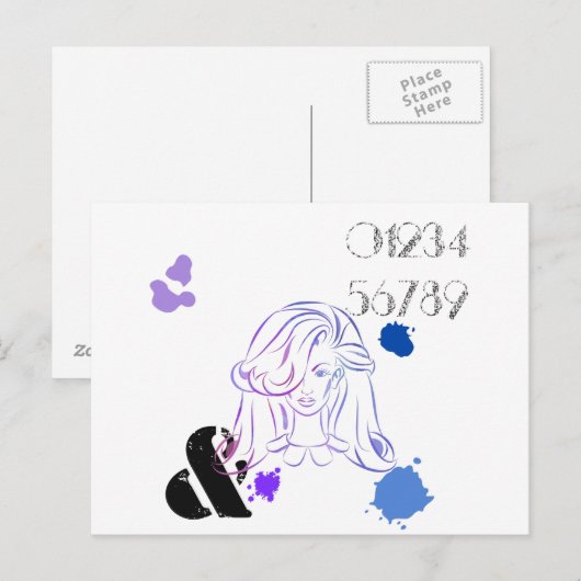 Een aanraking van de Spletters van de Waterverf va Briefkaart (Voorkant / Achterkant)