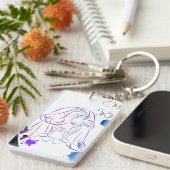 Een aanraking van de Spletters van de Waterverf va Sleutelhanger (Voorkant Rechts)