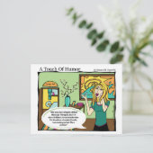 'Een aanraking van Humor' Massage Comic van belegg Briefkaart (Staand voorkant)