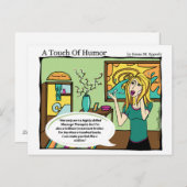 'Een aanraking van Humor' Massage Comic van belegg Briefkaart (Voorkant / Achterkant)