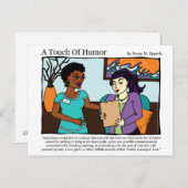 "Een aanraking van Humor" Massage Informed Consent Briefkaart (Voorkant / Achterkant)