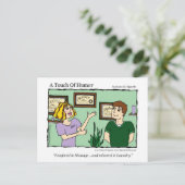 "Een aanraking van Humor" Massage / Mok wasmachine Briefkaart (Staand voorkant)