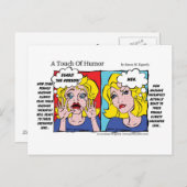 "Een aanraking van Humor" Unshaven Legs Comic Briefkaart (Voorkant / Achterkant)