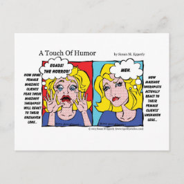 "Een aanraking van Humor" Unshaven Legs Comic Briefkaart