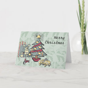 Een aanraking van Retro Kerstmis Feestdagen Kaart