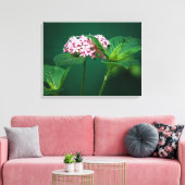 Een aanraking van Roze in de Groenen Canvas Afdruk (Insitu (Woonkamer))