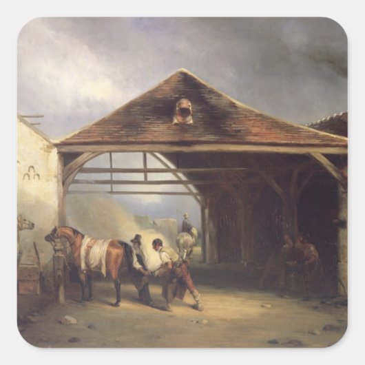 Een aansteker met een paard vierkante sticker (Voorkant)