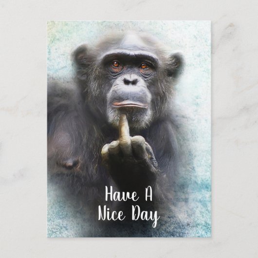 Een aanstootgevende grappige Ape met een aangename Briefkaart (Voorkant)