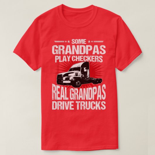 Een aantal opa's Play Checkker Grandpa T-shirt (Design voorkant)