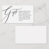Een aantekening op Huwelijkscadeaus, modern elegan Informatiekaartje (Voorkant / Achterkant)