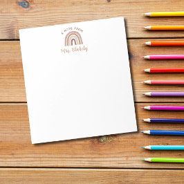 Een aantekening van het Boho Rainbow Teacher Notit Notitieblok