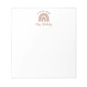 Een aantekening van het Boho Rainbow Teacher Notit Notitieblok (Voorkant)