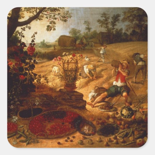 Een aantijging van de zomer vierkante sticker (Voorkant)