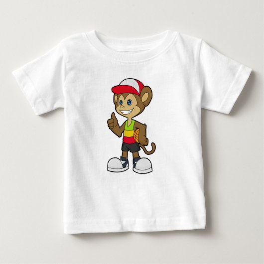 Een aap als Basketball-speler met Basketball (Voorkant)