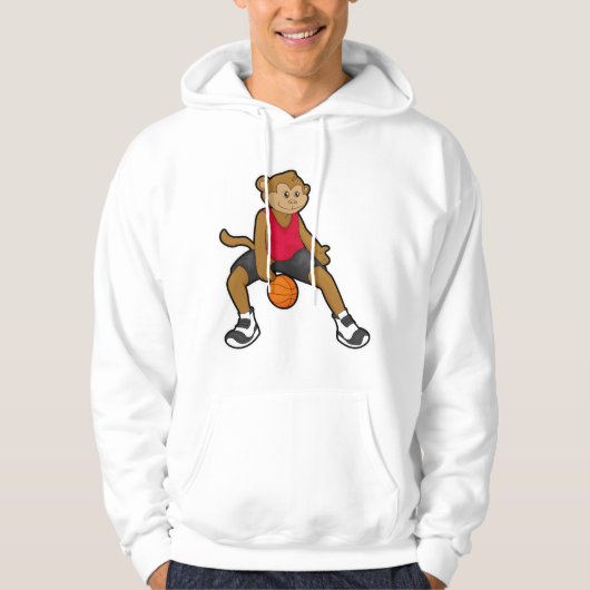 Een aap als Basketball-speler met Basketball Hoodie (Voorkant)