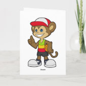 Een aap als Basketball-speler met Basketball Kaart (Achterkant)