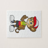 Een aap als Basketball-speler met Basketball Legpuzzel (Horizontaal)