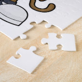 Een aap als Basketball-speler met Basketball Legpuzzel (Zijkant)