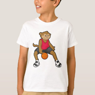 Een aap als Basketball-speler met Basketball T-shirt