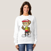 Een aap als Basketball-speler met Basketball Trui (Voorkant volledig)