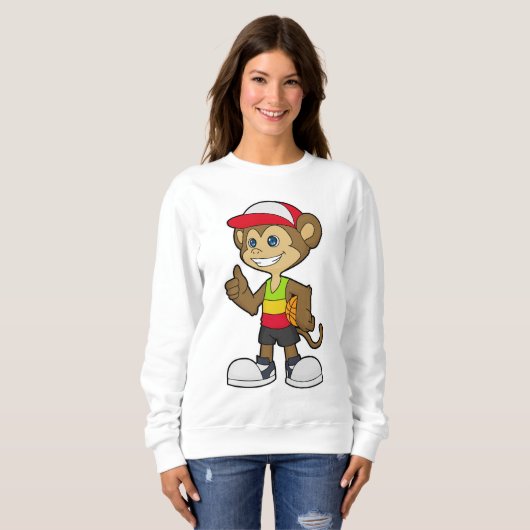 Een aap als Basketball-speler met Basketball Trui (Voorkant volledig)