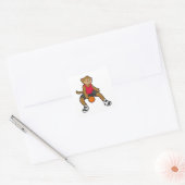 Een aap als Basketball-speler met Basketball Vierkante Sticker (Envelop)