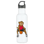 Een aap als Basketball-speler met Basketball Waterfles (Voorkant)