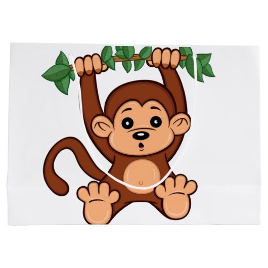 Een aap die gewoon rondhangt groot cadeauzakje (Achterkant)