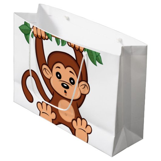 Een aap die gewoon rondhangt groot cadeauzakje (Voorkant Gekanteld)