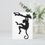 Een aap die in de Cartoon van het boom Silhouette Briefkaart (Staand voorkant)
