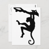 Een aap die in de Cartoon van het boom Silhouette Briefkaart (Voorkant / Achterkant)