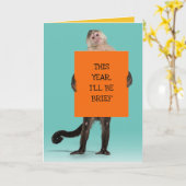 Een aap die kort in zijn hoofd zit. kaart (Gele Bloem)