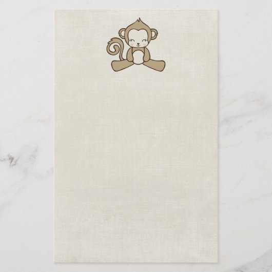 Een aap die naar beneden kijkt Happy Cute & Kawaii Briefpapier (Voorkant)