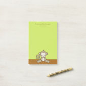 Een aap die naar beneden kijkt Happy Cute & Kawaii Post-it® Notes (Op bureau)