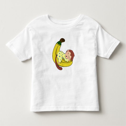 Een aap die slaapt in de pyjama kinder shirts (Voorkant)