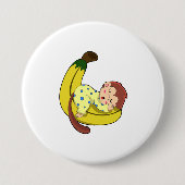 Een aap die slaapt in de pyjama ronde button 7,6 cm (Voorkant)