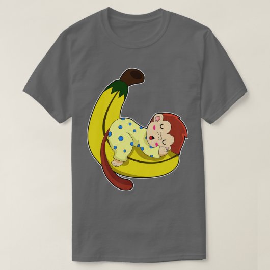 Een aap die slaapt in de pyjama t-shirt (Design voorkant)