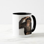 Een aap die zijn hoofd krabt mok (Voorkant rechts)